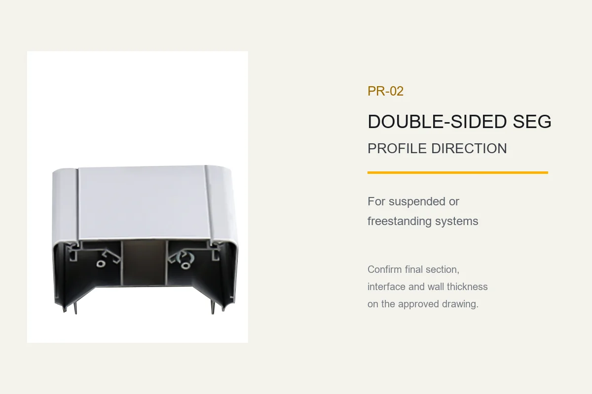 Custom SEG Light Box Systems Double-sided SEG aluminum profile direction